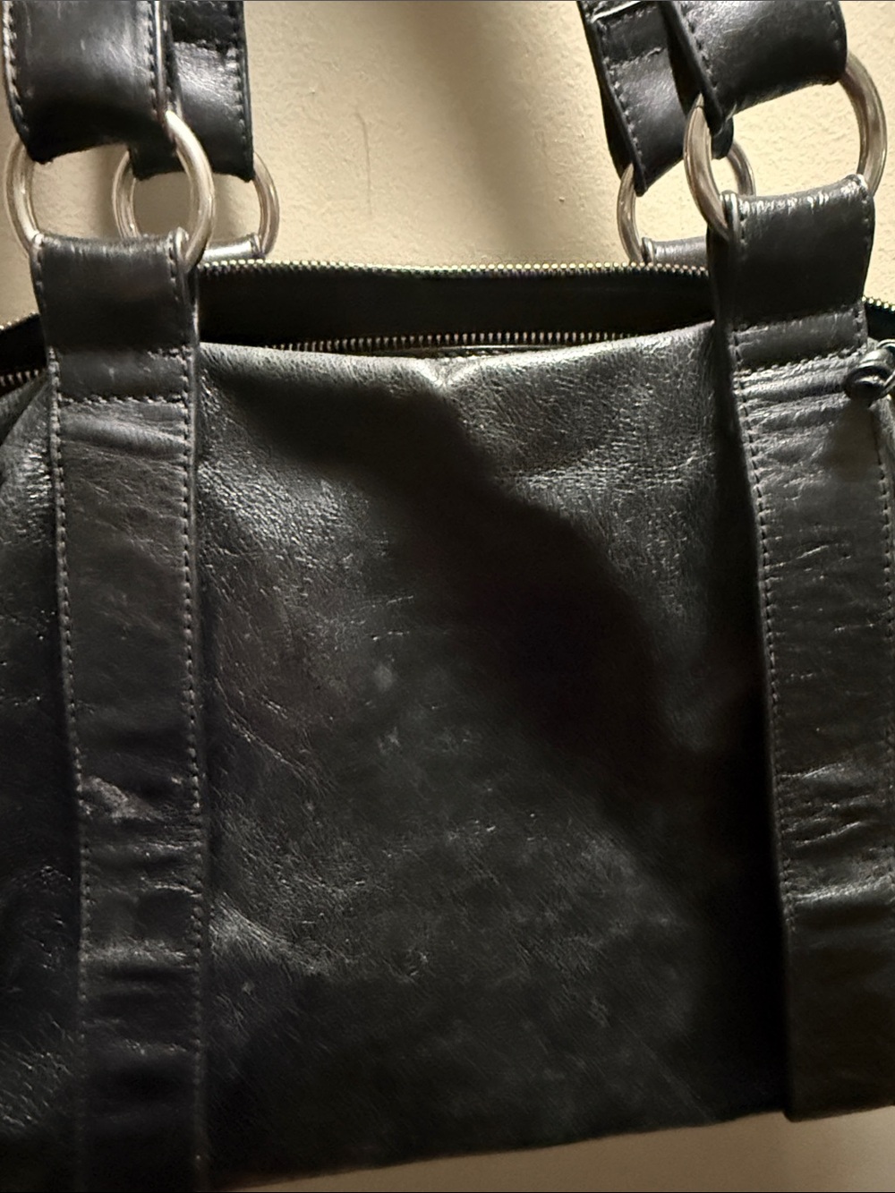 Classic Black LeatherTote Bag